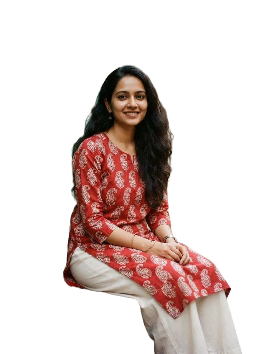 Red block-print kurta, photo 1 of 3